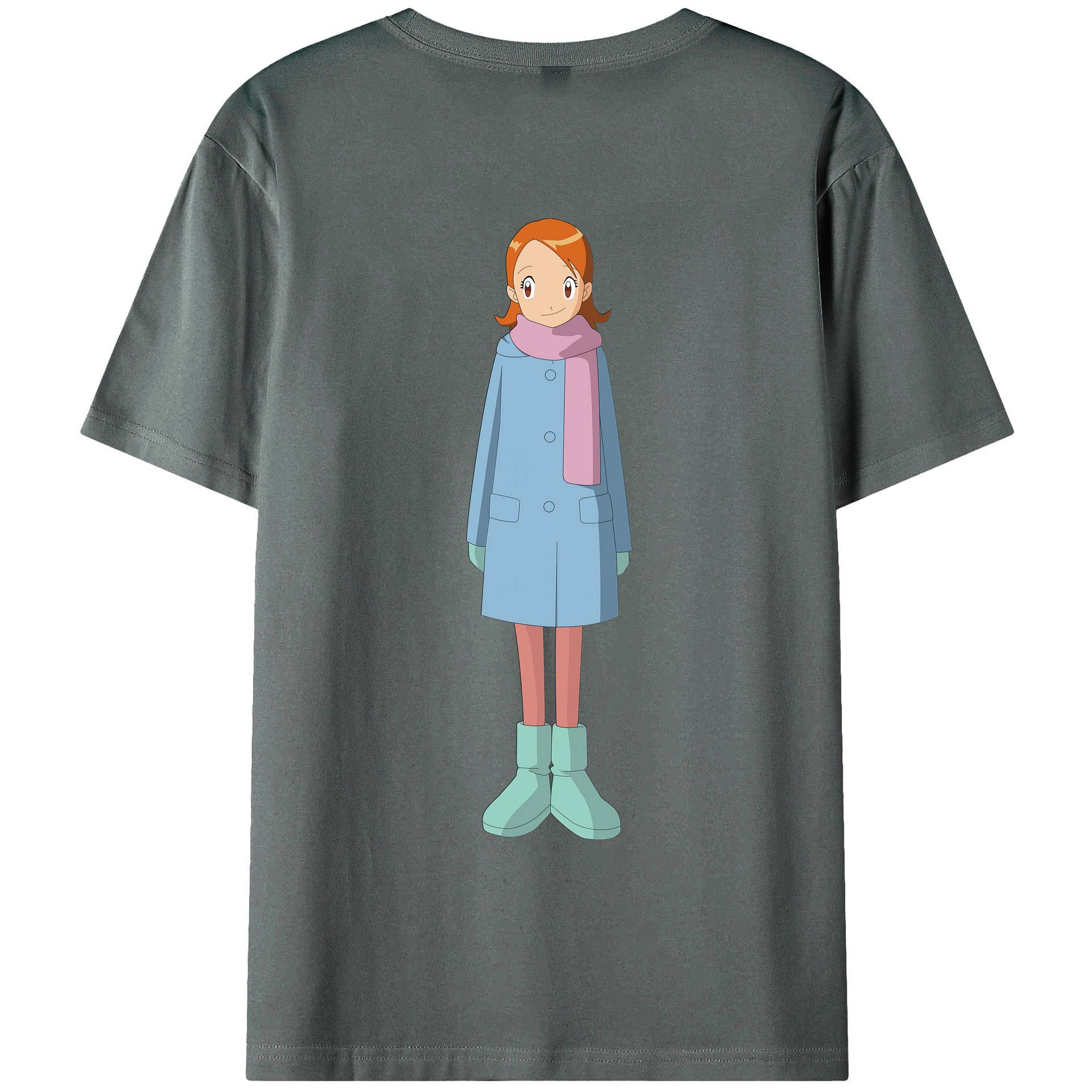 （画像用） Digimon デジタルモンスター/デジモン 綿100％ メンズ半袖Tシャツ（バックプリント） 通気性
